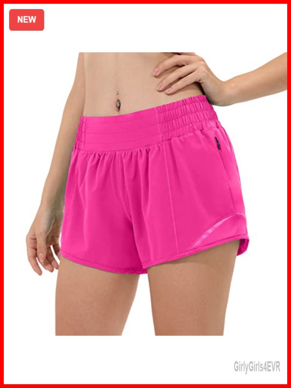 High Waisted Athletic Running Shorts with Liner Zip Pocket 4 Inch